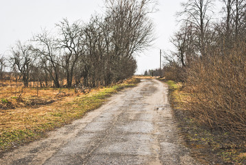 Fototapeta na wymiar Abandoned road
