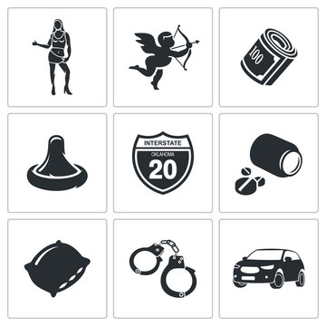 Vice squad Vector Icons Set