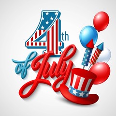 American Independence Day. Festive vector illustration