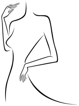 Abstract slim female outline
