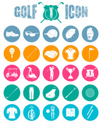 Colorful Icons of Golf