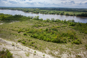 Fototapeta na wymiar Aerial view - Vistula River near Kazimierz Dolny , Poland