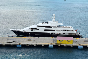 Fototapeta na wymiar Luxury yacht in port