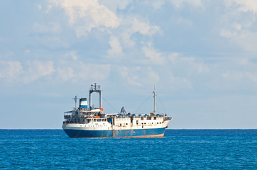 Ship in Mediterranean sea near Cyprus