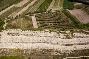 Aerial view - Vistula River near Kazimierz Dolny , Poland