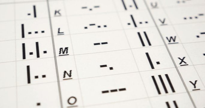 Footage of the Morse code written on a paper