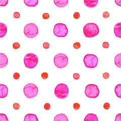 Seamless watercolor dots pattern