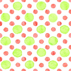 Seamless watercolor dots pattern