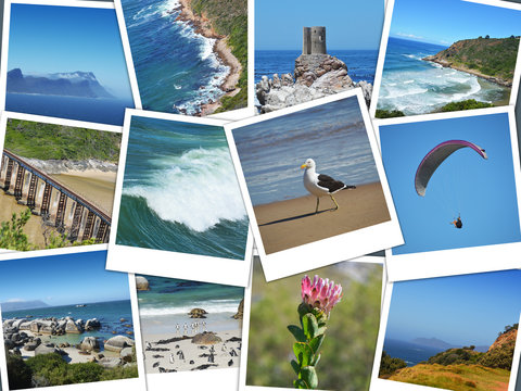 Cape of good hope - south africa instant pictures collage