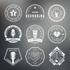 Set Logos of Rock Music and Rock and Roll