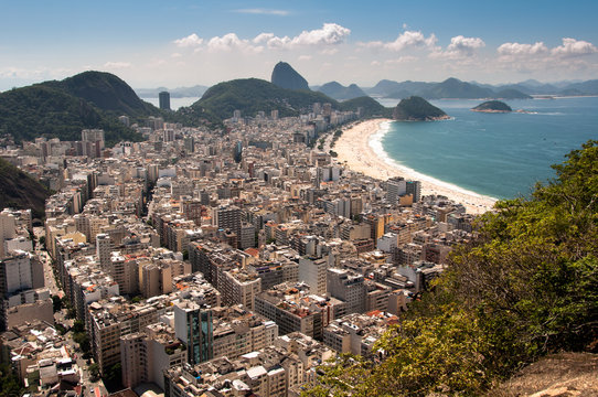 Aerial View of the Famous Copacabana Beach in Rio de Janeiro