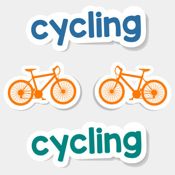 Vector Set Sticker Cycling