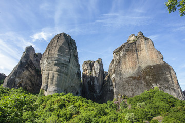View at the high rocks of Meteora in Central Greece, Europe