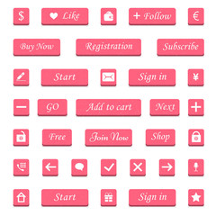 Vector Set of Web Elements and Buttons