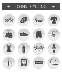 Vector Set of Icons Cycling