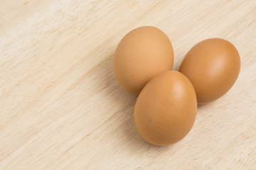 Raw eggs laid on the table