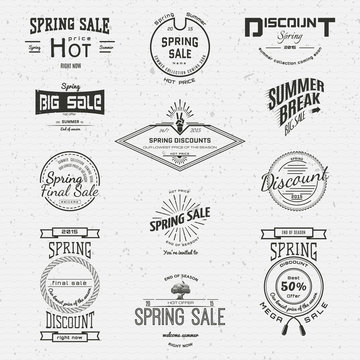 Spring sale badges logos and labels for any use