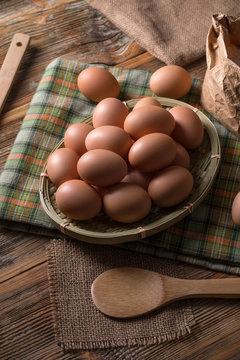 Fresh brown eggs