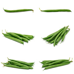 Green beans isolated on a white background