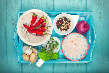 bunte Gewürz- und Kräutermischung