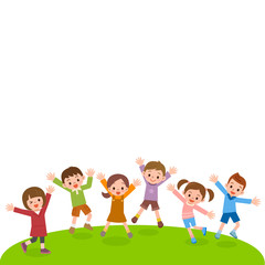 ジャンプする子供たち