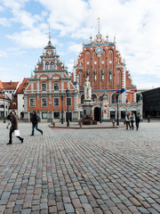 Obraz premium architectural details of old city center in Riga, Latvia