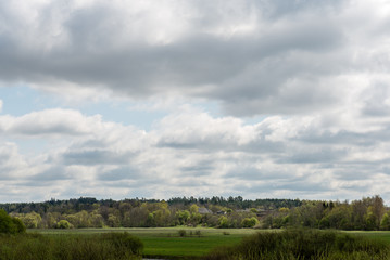 countryside fields in early spring