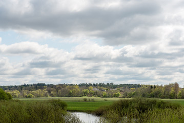 Fototapeta premium countryside fields in early spring