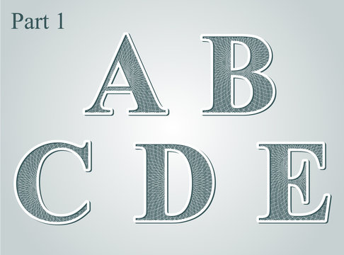 guilloche letters A B C D E