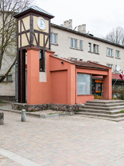 historical buildings in old town of Kuldiga, Latvia