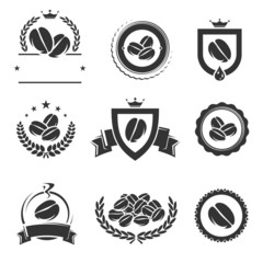 Coffee labels and icons set. Vector