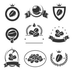 Coffee labels and icons set. Vector