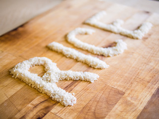 Rise word made of rise