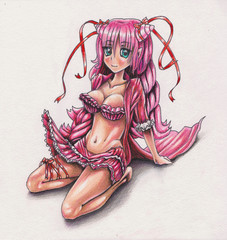 Anime girl in pink