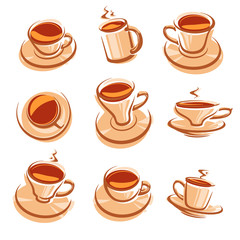 Tea set. Vector