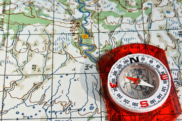 compass on the map.