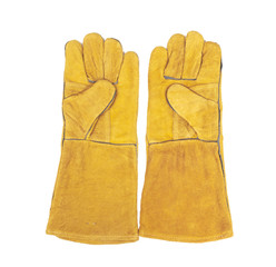 leather work gloves Isolated on a white background.