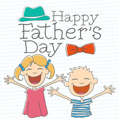 Happy Father's Day with Children