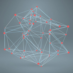 Wireframe Polygonal Element. Abstract Background