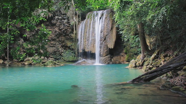 Erawan Waterfall in the Forest National Park of Thailand,Video 