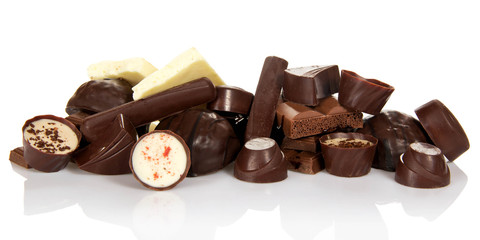 Chocolate candies isolated