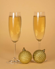 Wine glasses with champagne