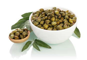 Olives in glass bowl