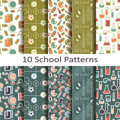 set of ten school patterns