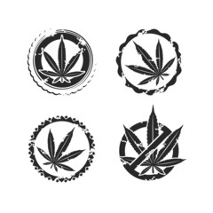 Cannabis, marijuana set. Vector