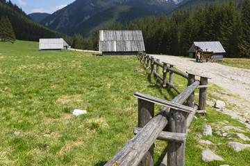 Fototapeta na wymiar Wooden hut in Chocholowska valley, Tatra Mountains, Poland