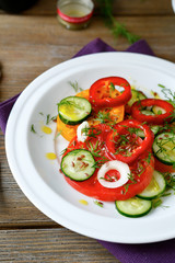 Fresh vegetable salad on a plate