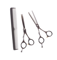 Professional hairdresser tools isolated on white - Stock image