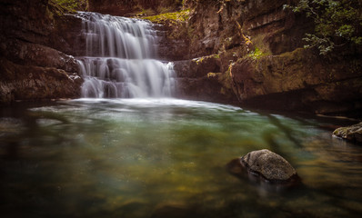 Sgydau Sychryd or the Sychryd Cascade waterfalls in south Wales.