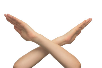 Isolated image with human hand shows gestures